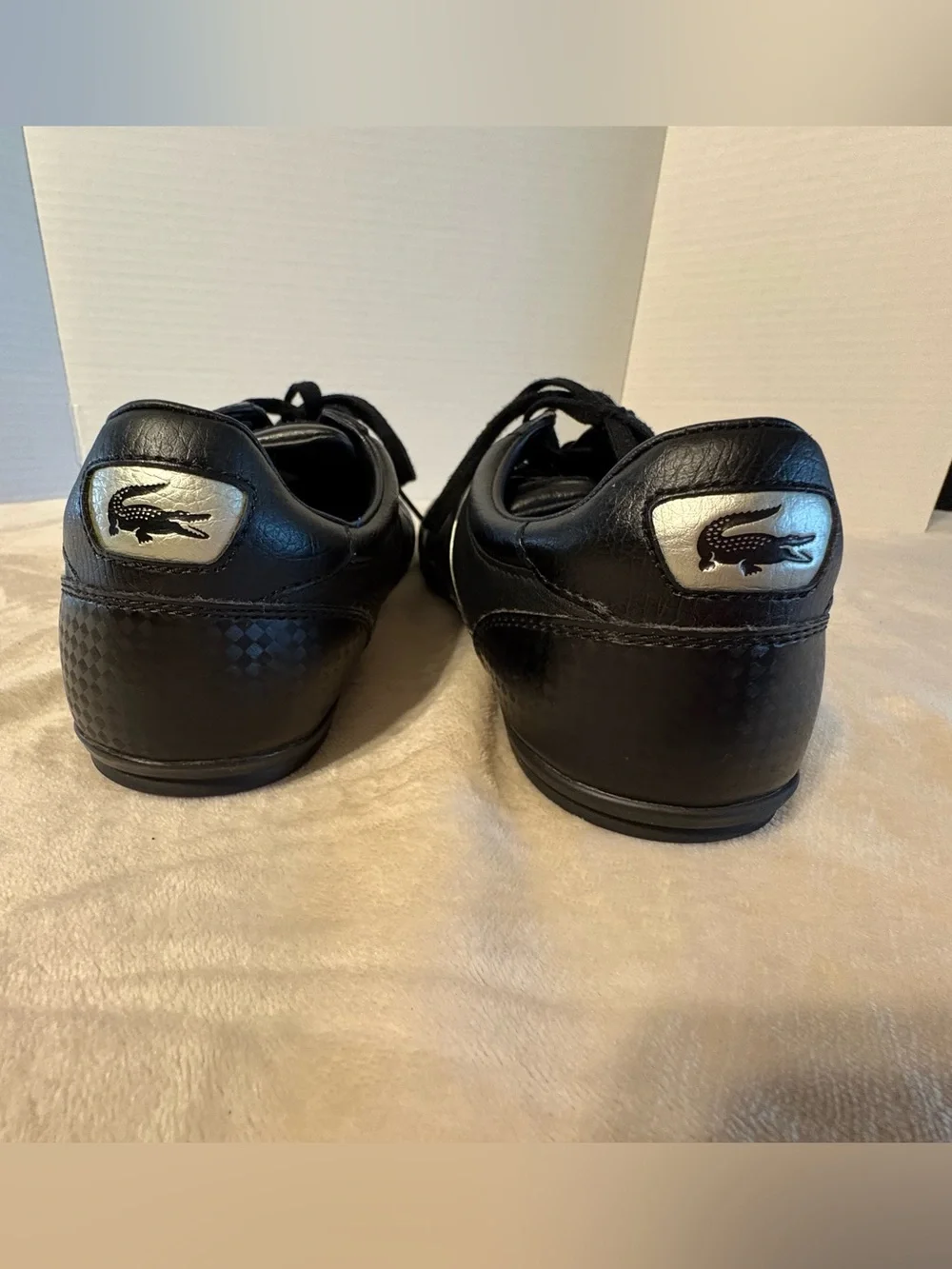 Lacoste Men's Black Low-Top Leather Athletic Sneakers
